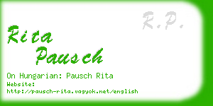 rita pausch business card